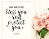 quote prayer May the Lord bless you and protect you pastel rose flower romantic.jpg