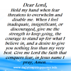 quote prayer faith that conquers fear doubt hope strength future hold my hand strength to keep...png