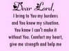 quote prayer Ayo Dear Lord God i give my burden You know my situation comfort my heart give me...jpg