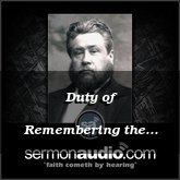 Duty of Remembering the Poor