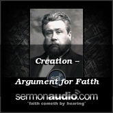 Creation -- Argument for Faith