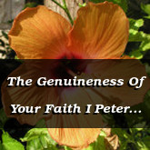 The Genuineness Of Your Faith I Peter 1.7