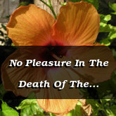 No Pleasure In The Death Of The Wicked Ezekiel 33.11 18.30-32