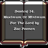 (basics) 14. Maximum Or Minimum For The Lord