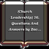 (Church Leadership) 16. Questions And Answers