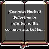 (Common Market) Palestine in relation to the common market
