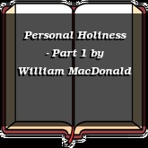 Personal Holiness - Part 1
