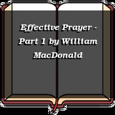 Effective Prayer - Part 1