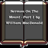 Sermon On The Mount - Part 1