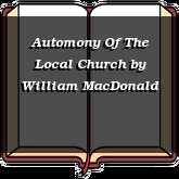 Automony Of The Local Church