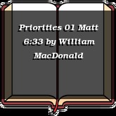 Priorities 01 Matt 6:33