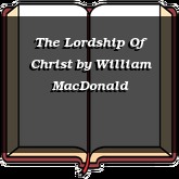 The Lordship Of Christ