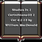 Studies In 1 Corinthians-03 1 Cor 4:1-13