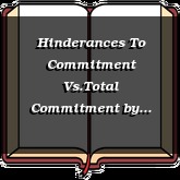 Hinderances To Commitment Vs.Total Commitment