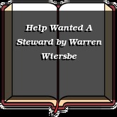 Help Wanted A Steward