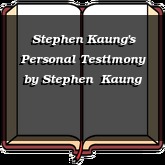 Stephen Kaung's Personal Testimony