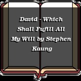 David - Which Shall Fufill All My Will