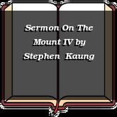 Sermon On The Mount IV