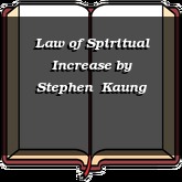 Law of Spiritual Increase