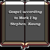 Gospel according to Mark I