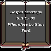 Gospel Meetings S.H.C.- 05 Wherefore