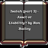 Isaiah (part 3) - Asset or Liability?