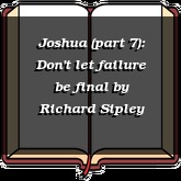 Joshua (part 7): Don't let failure be final