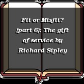 Fit or Misfit? (part 6): The gift of service