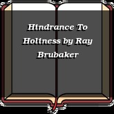 Hindrance To Holiness
