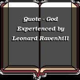 Quote - God Experienced