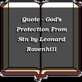 Quote - God's Protection From Sin