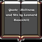 Quote - Holiness and Sin