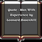 Quote - Man With Experience