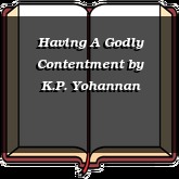 Having A Godly Contentment