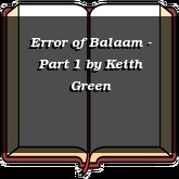 Error of Balaam - Part 1