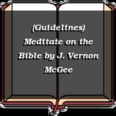 (Guidelines) Meditate on the Bible