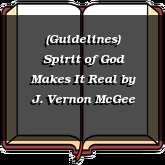 (Guidelines) Spirit of God Makes It Real