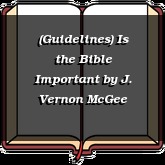 (Guidelines) Is the Bible Important