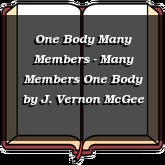 One Body Many Members - Many Members One Body