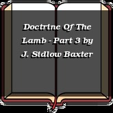 Doctrine Of The Lamb - Part 3