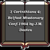 1 Corinthians 4; Belfast Missionary Conf.1964