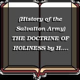 (History of the Salvation Army) THE DOCTRINE OF HOLINESS