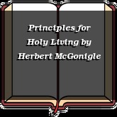 Principles for Holy Living