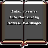 Labor to enter into that rest