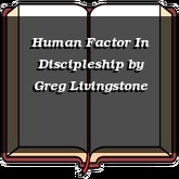 Human Factor In Discipleship