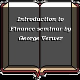 Introduction to Finance seminar