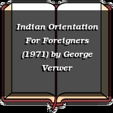 Indian Orientation For Foreigners (1971)