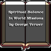 Spiritual Balance In World Missions