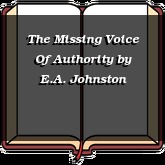 The Missing Voice Of Authority