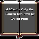 A Mission Only the Church Can Stop